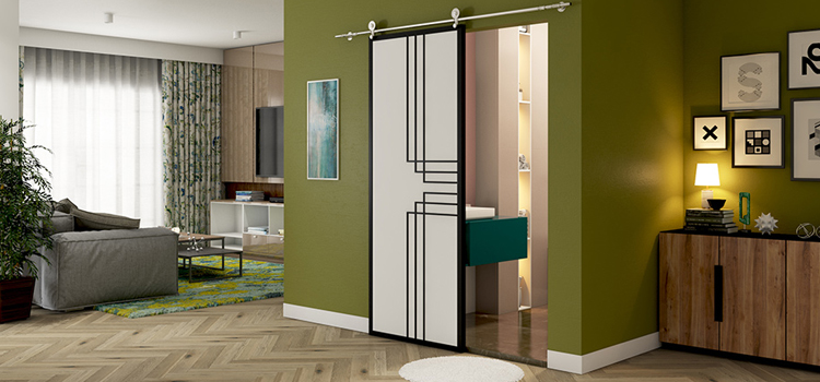 sliding bathroom door installation in East Pasadena